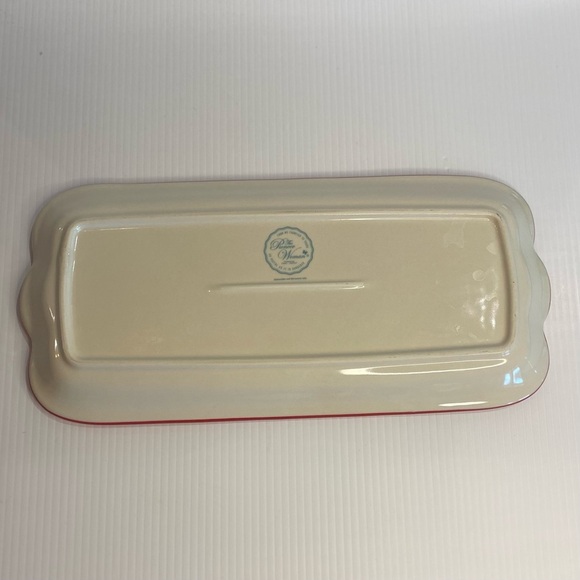 Pioneer Woman Narrow Platter Sweet Rose Gingham & Floral 14" x 7" Stoneware - Picture 3 of 6